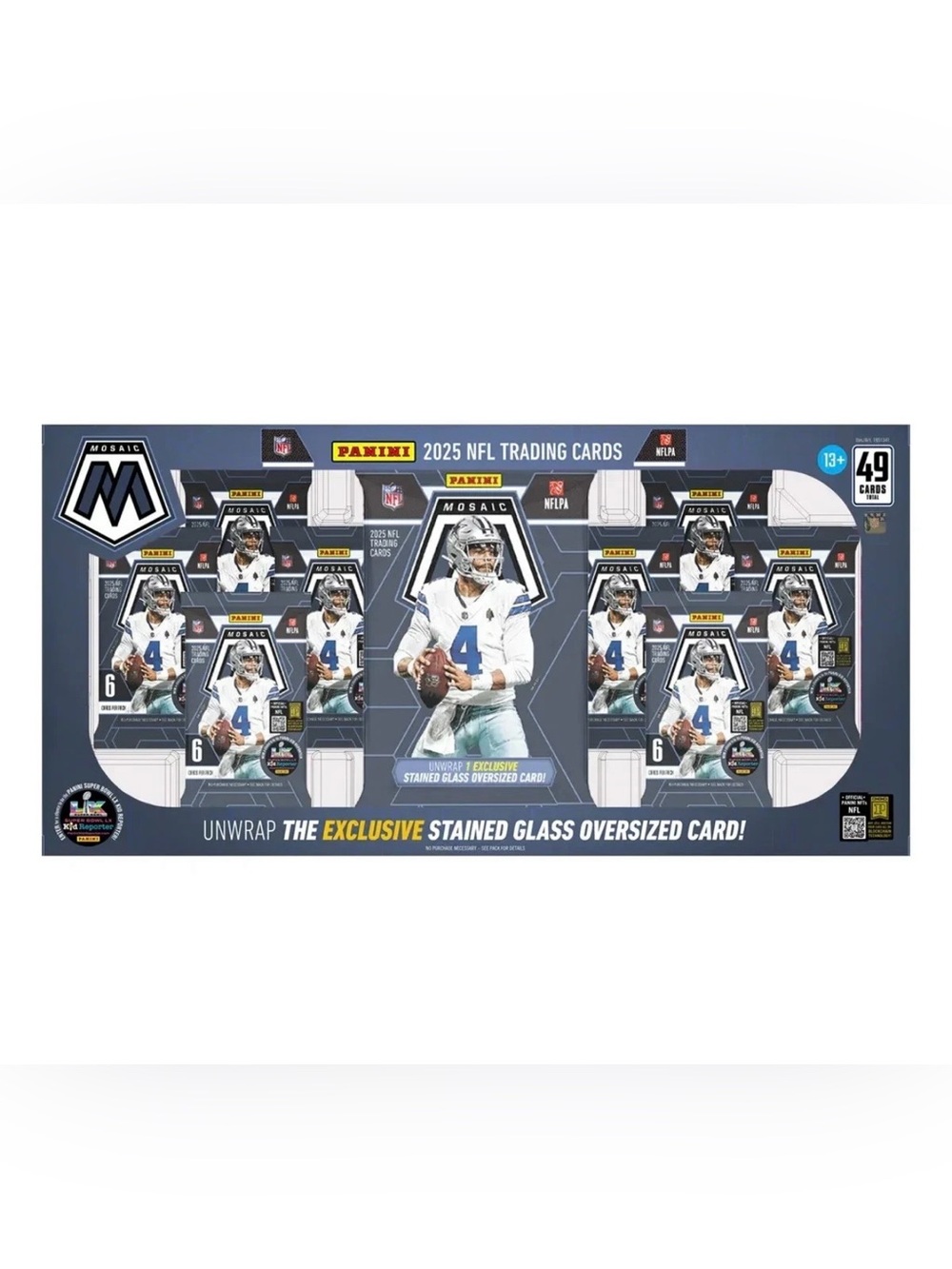 2025 Panini Mosaic NFL Bundle Box Jumbo Prizm Stained Glass Guaranteed 9 Packs